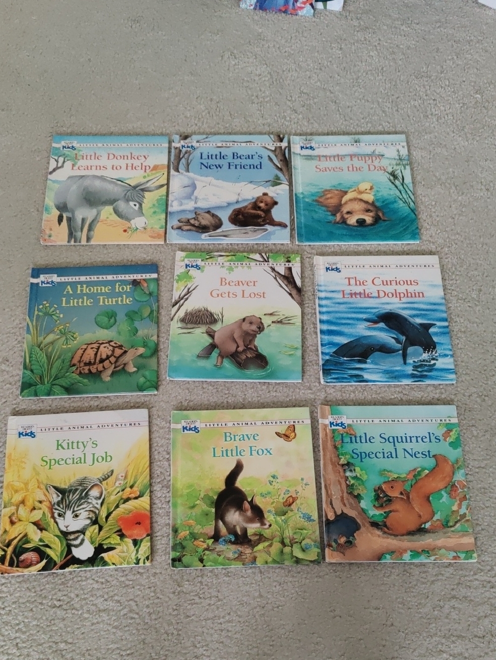 Set of 9 Hardcover Vintage Colorful Little Animal Adventures Series Books Young